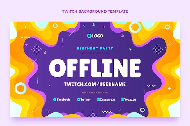 Fondo de contracción de cumpleaños fluido abstracto degradado