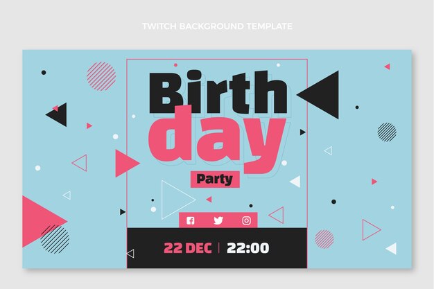 Fondo de contracción de cumpleaños mínimo plano