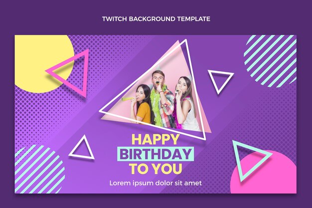 Fondo de contracción de cumpleaños de semitono degradado