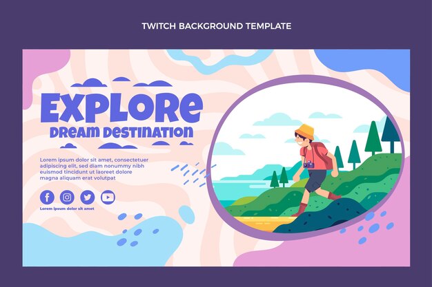Fondo de contracción de destino de ensueño de diseño plano