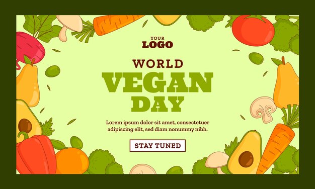 Vector gratuito fondo de contracción del día mundial vegano