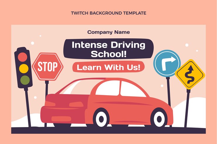 Vector gratuito fondo de contracción de escuela de conducción de diseño plano