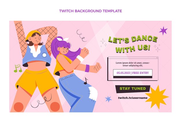Fondo de contracción de espectáculo de danza de diseño plano dibujado a mano