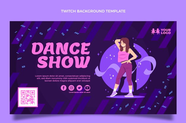 Fondo de contracción de espectáculo de danza plana