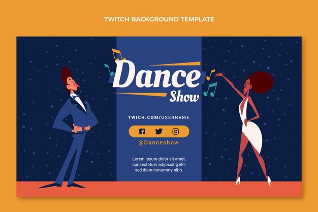 Vector gratuito fondo de contracción de espectáculo de danza plana