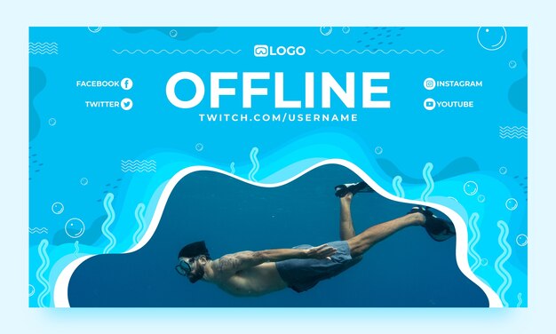 Fondo de contracción de experiencia de buceo de diseño plano