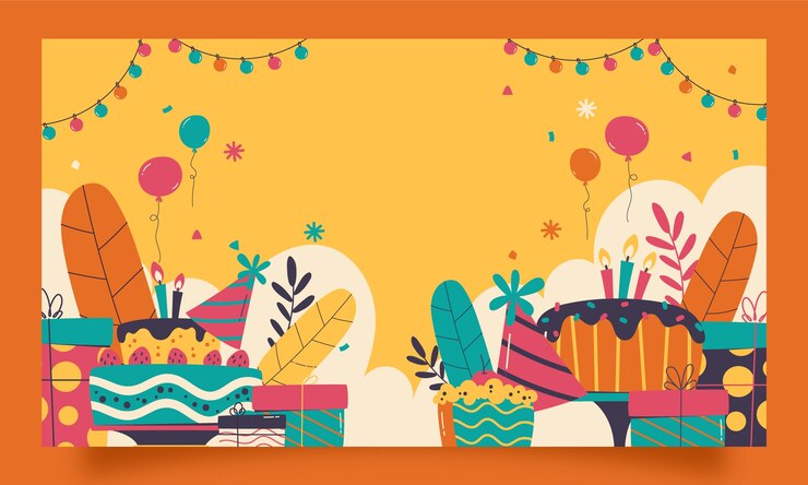 Vector gratuito fondo de contracción de fiesta de cumpleaños de diseño plano
