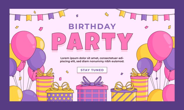 Fondo de contracción de la fiesta de cumpleaños de los niños
