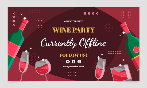 Vector gratuito fondo de contracción de fiesta de vino de diseño plano