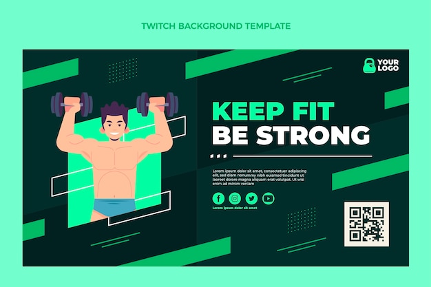 Vector gratuito fondo de contracción de fitness de diseño plano