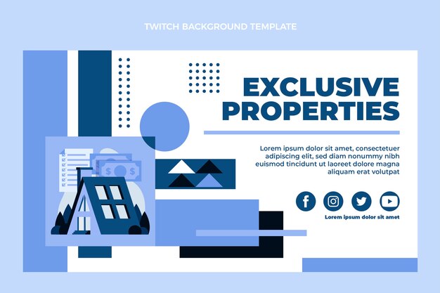 Fondo de contracción inmobiliaria geométrica de diseño plano