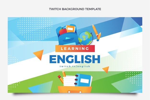 Fondo de contracción de lecciones de inglés degradado