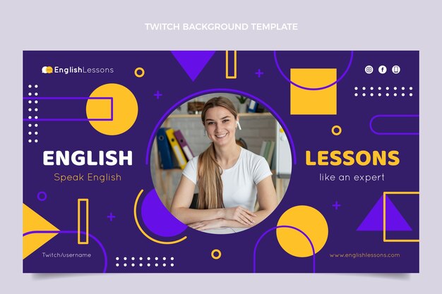 Fondo de contracción de lecciones de inglés de diseño plano