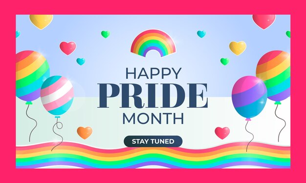 Fondo de contracción del mes del orgullo de globos degradados