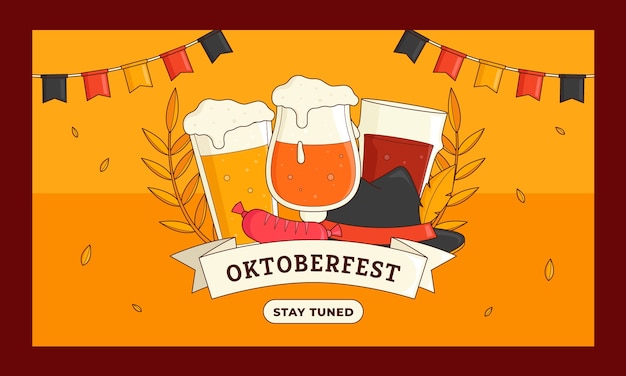 Vector gratuito fondo de contracción de oktoberfest dibujado a mano