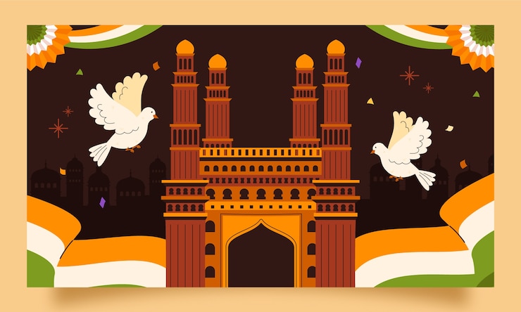 Vector gratuito fondo de contracción plana para el día de la república de la india