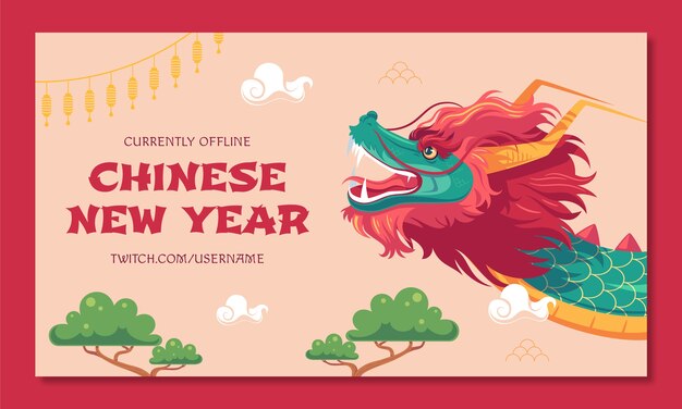 Fondo de contracción plana para el festival del año nuevo chino