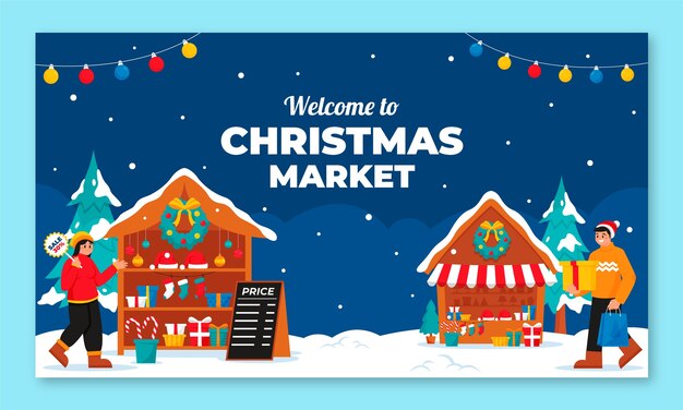 Fondo de contracción plana para el mercado navideño.