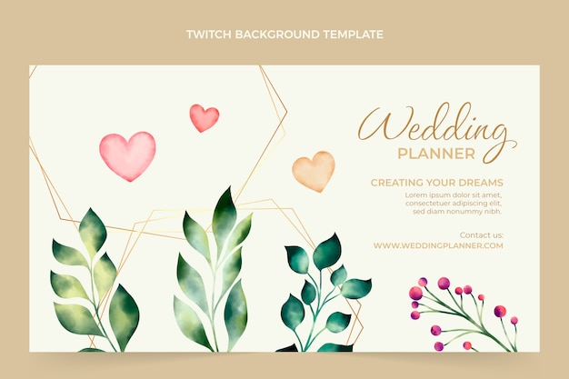 Vector gratuito fondo de contracción del planificador de bodas en acuarela