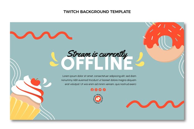 Fondo de contracción de postre de diseño plano