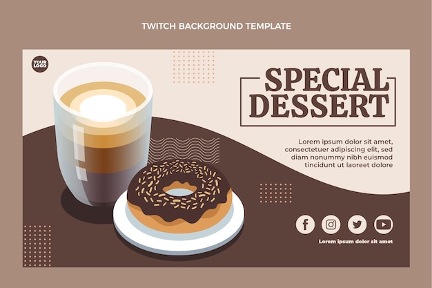 Vector gratuito fondo de contracción de postre especial de diseño plano