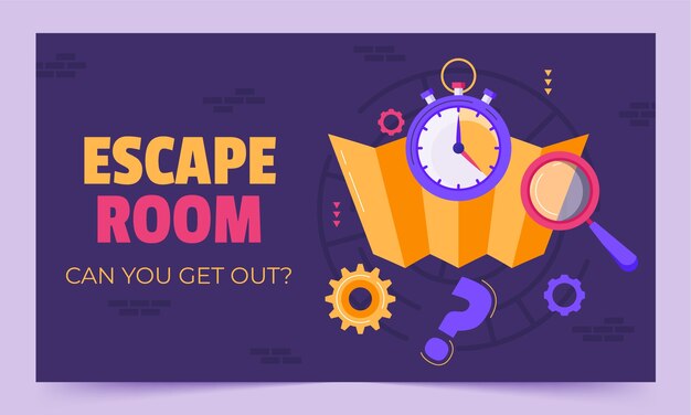 Fondo de contracción de la sala de escape plana