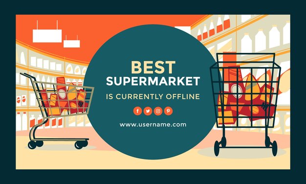 Fondo de contracción de supermercado de diseño plano