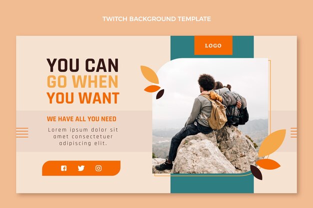 Fondo de contracción de trekking de diseño plano