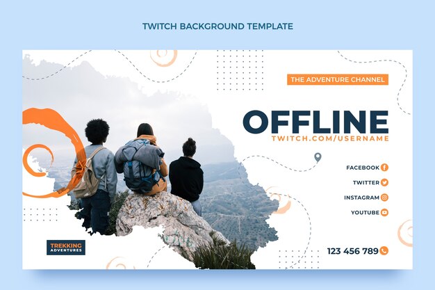 Fondo de contracción de trekking de diseño plano