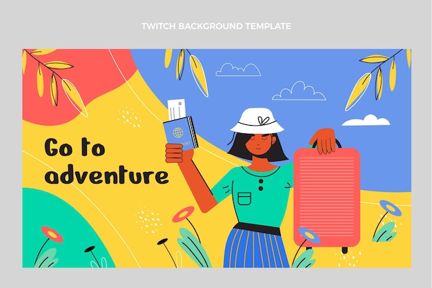 Vector gratuito fondo de contracción de viaje de diseño plano