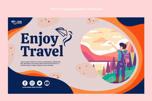 Fondo de contracción de viaje de diseño plano
