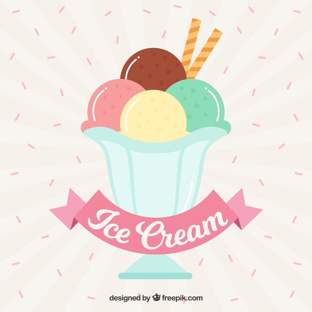 Vector gratuito fondo de copa de helado