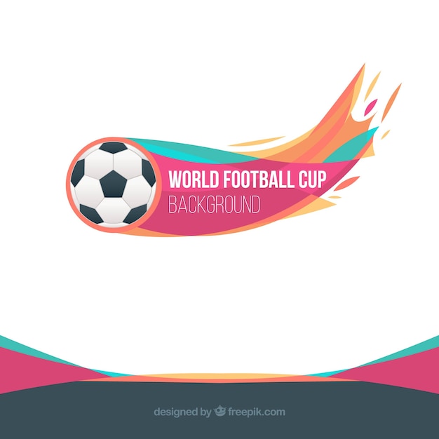 Vector gratuito fondo de copa mundial de fútbol con balón