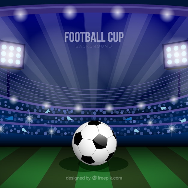 Vector gratuito fondo de copa mundial de fútbol con campo