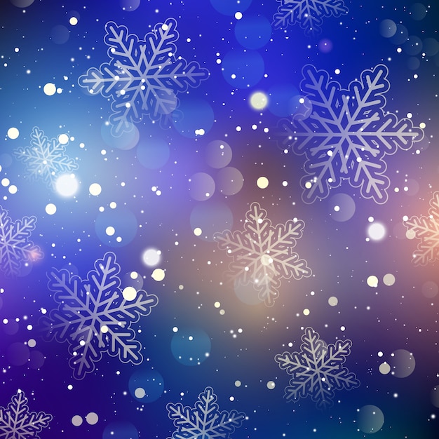 Vector gratuito fondo de copo de nieve de navidad