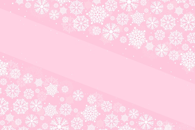 Fondo de copo de nieve rosa plano