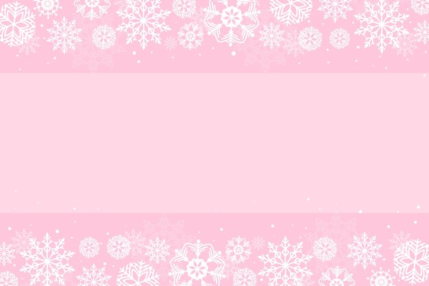 Fondo de copo de nieve rosa plano