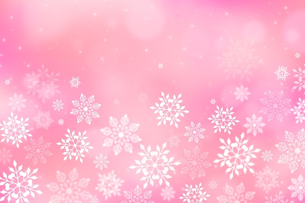 Vector gratuito fondo de copo de nieve rosa realista