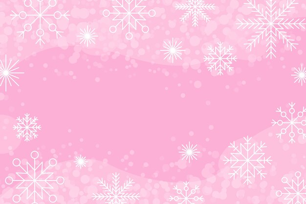 Fondo de copo de nieve rosa realista