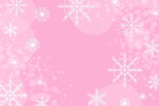 Fondo de copo de nieve rosa realista
