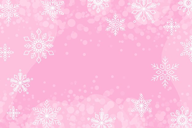 Fondo de copo de nieve rosa realista
