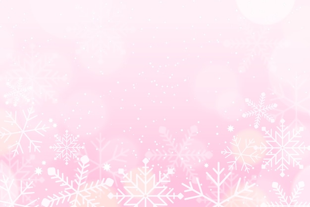 Fondo de copo de nieve rosa realista