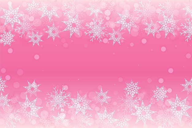 Fondo de copo de nieve rosa realista