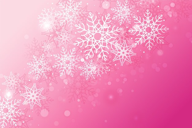 Fondo de copo de nieve rosa realista