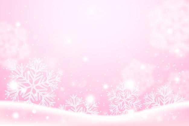 Fondo de copo de nieve rosa realista