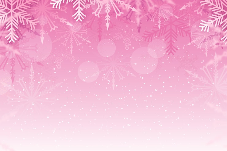 Vector gratuito fondo de copo de nieve rosa realista
