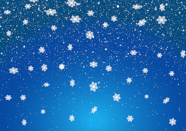 Vector gratuito fondo de copos de nieve de navidad