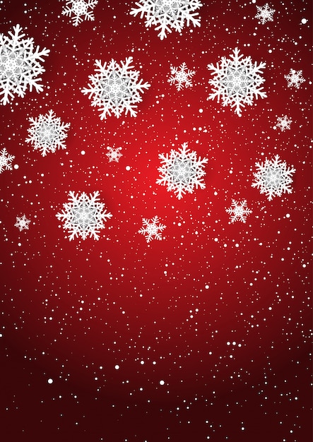 Vector gratuito fondo de copos de nieve de navidad