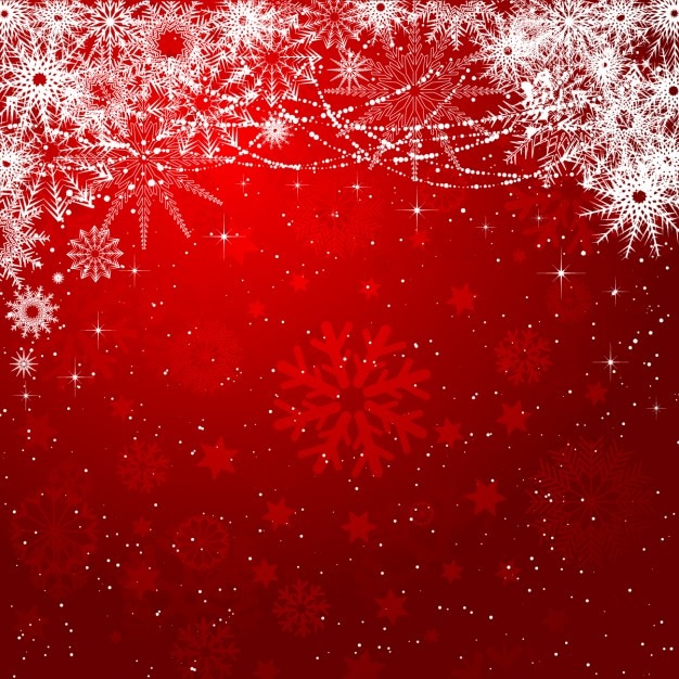 Vector gratuito fondo de copos de nieve rojos y blancos