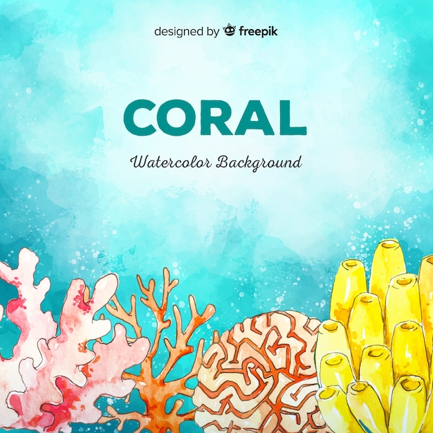 Fondo coral acuarela